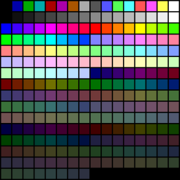 The 256-colour VGA palette The 256-colour VGA palette