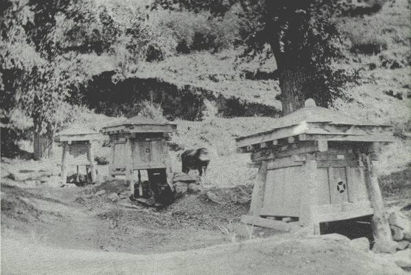 ANCIENT TIBETAN PRAYER WHEELS

The prayer wheel plays an important part in religious observances in
Tibet, the ritual often resembling that of the ancient Christian church.