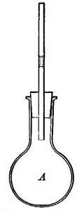 FIG. 4.&mdash;As the air in A is heated, it expands and forces the drop of ink up the tube.
 