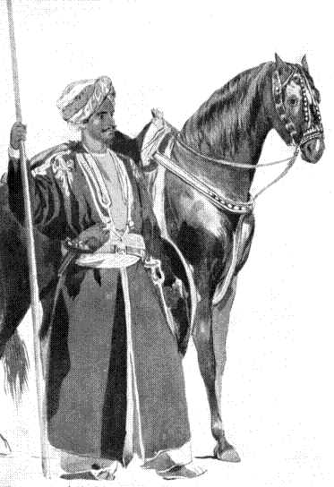 Ressaldar Fatteh Khan, Khuttuk, who at the head of seventy men of the Guides' Cavalry defeated and drove into Mooltan a Brigade of Sikh Cavalry, from a picture by W. Carpenter. By kind permission of General Sir Peter Lumsden, G.C.B. Ressaldar Fatteh Khan, Khuttuk, who at the head of seventy men of the Guides' Cavalry defeated and drove into Mooltan a Brigade of Sikh Cavalry, from a picture by W. Carpenter. By kind permission of General Sir Peter Lumsden, G.C.B.