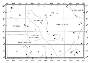 Chart No. 5.&mdash;From Right Ascension 16 Hours to 20 Hours; Declination 10&deg; North to 30&deg; South.