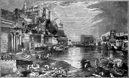 ROME ON THE TIBER

The palace of the C&aelig;sars appears high on the
hill at the left.