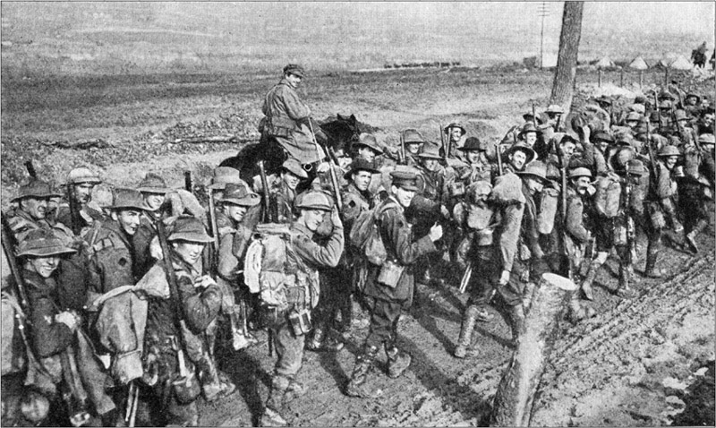 Australians on the Way to the Trenches.