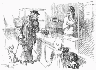 Old Josh (who has just purchased stamp).
"WOULD YER MIND A-STICKIN' OF IT ON FOR ME, MISSIE? OI BAIN'T NO SCHOLARD."