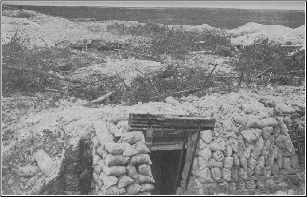Dug-outs and barbed wire in La Boisselle.