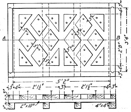 Fig. 291.&mdash;Form for Lattice Panels Shown by Fig. 290.