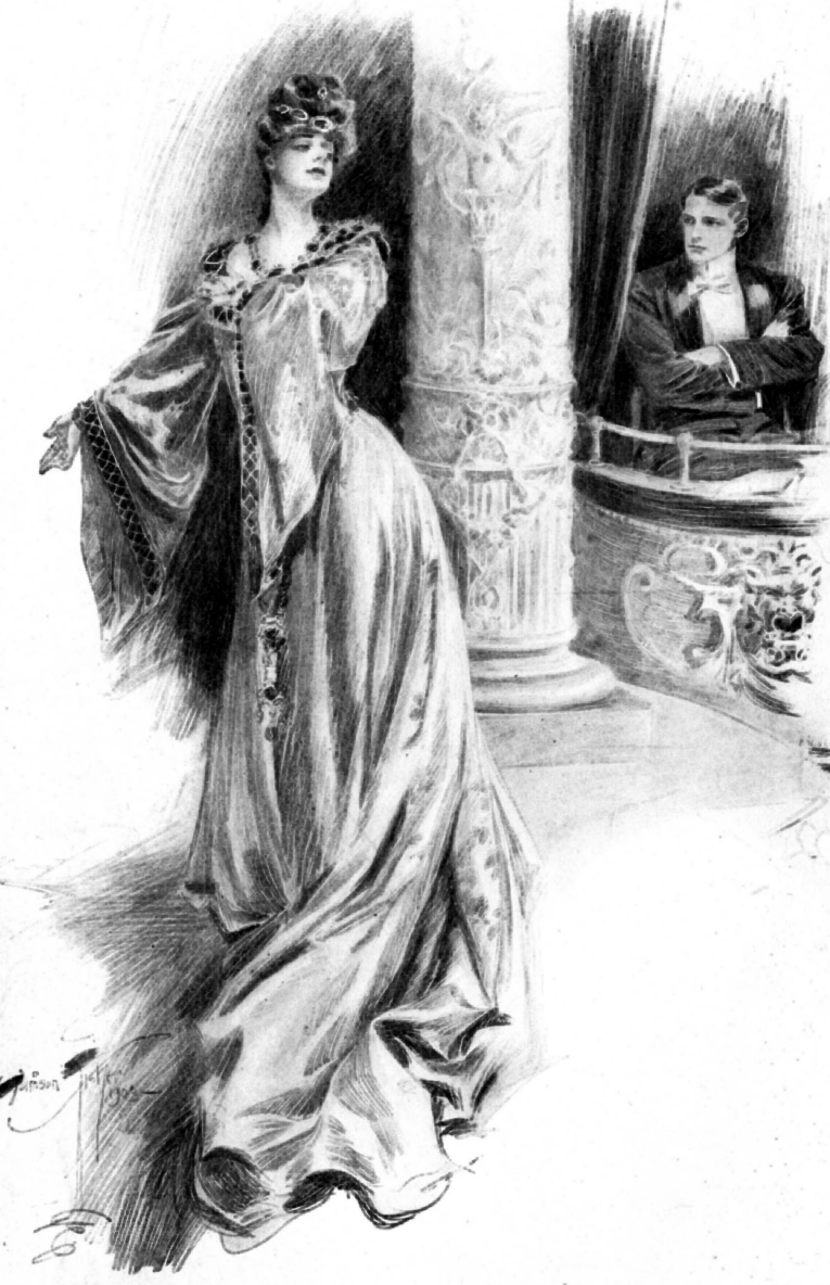 "HE WAS A NOTICEABLY HANDSOME FIGURE AS HE SAT
ALONE IN THE BOX"

[See p. 31