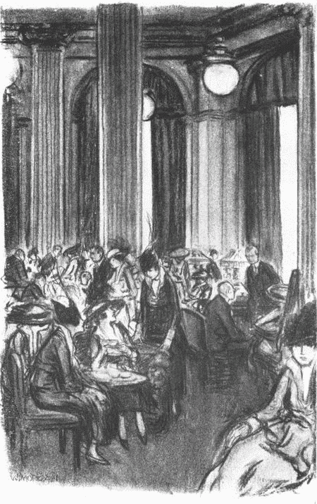 The St. Francis at tea-time.&mdash;With her hotels San Francisco is New
York, but with her people she is San Francisco&mdash;which comes near
being the apotheosis of praise