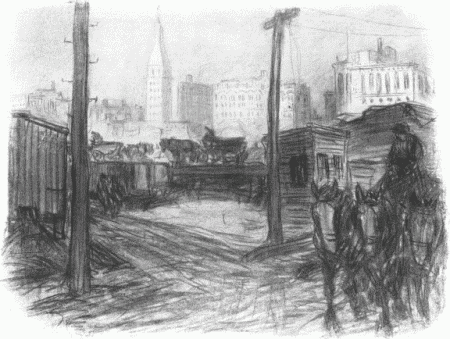 Chicago's skyline from the docks.... A city which rebuilt itself after the fire; in the next
decade doubled its size; and now has a population of two million, plus a city of about the size
of San Francisco