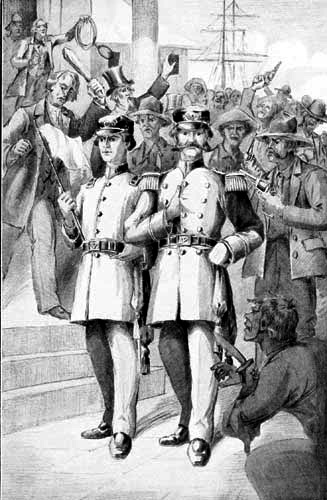 Captain Bailey and Midshipman Read Facing the New
Orleans Mob