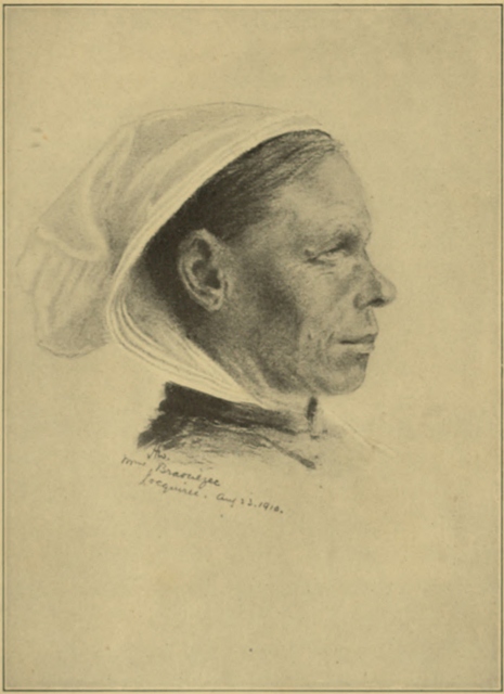 Herbert caught up his sketch-book and ... transferred her dear old
head ... to paper