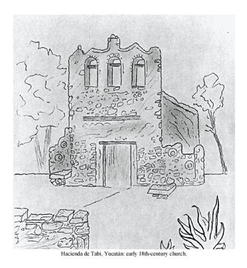 Hacienda de Tabi, Yucat�n: early 18th-century church.